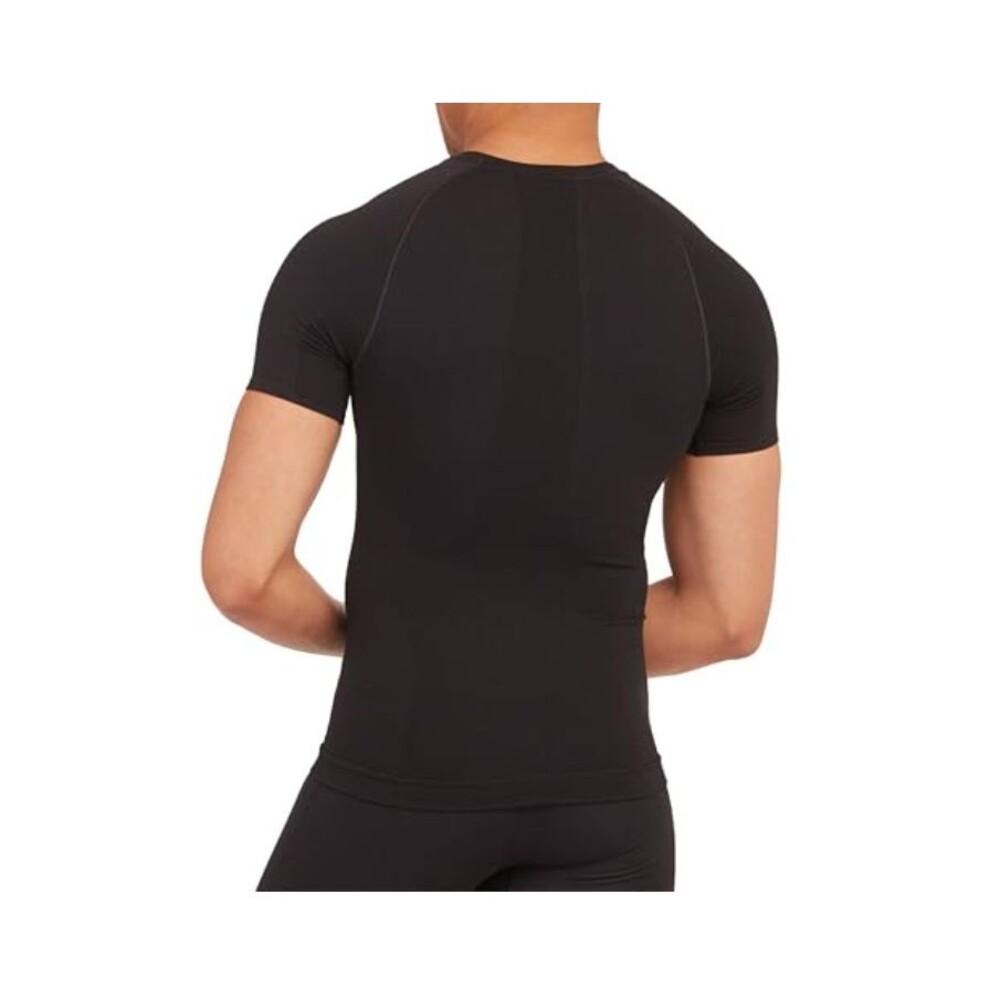 Spanx Men's Ultra Sculpt Shirt Seamless Crew Neck Classic Black XXL